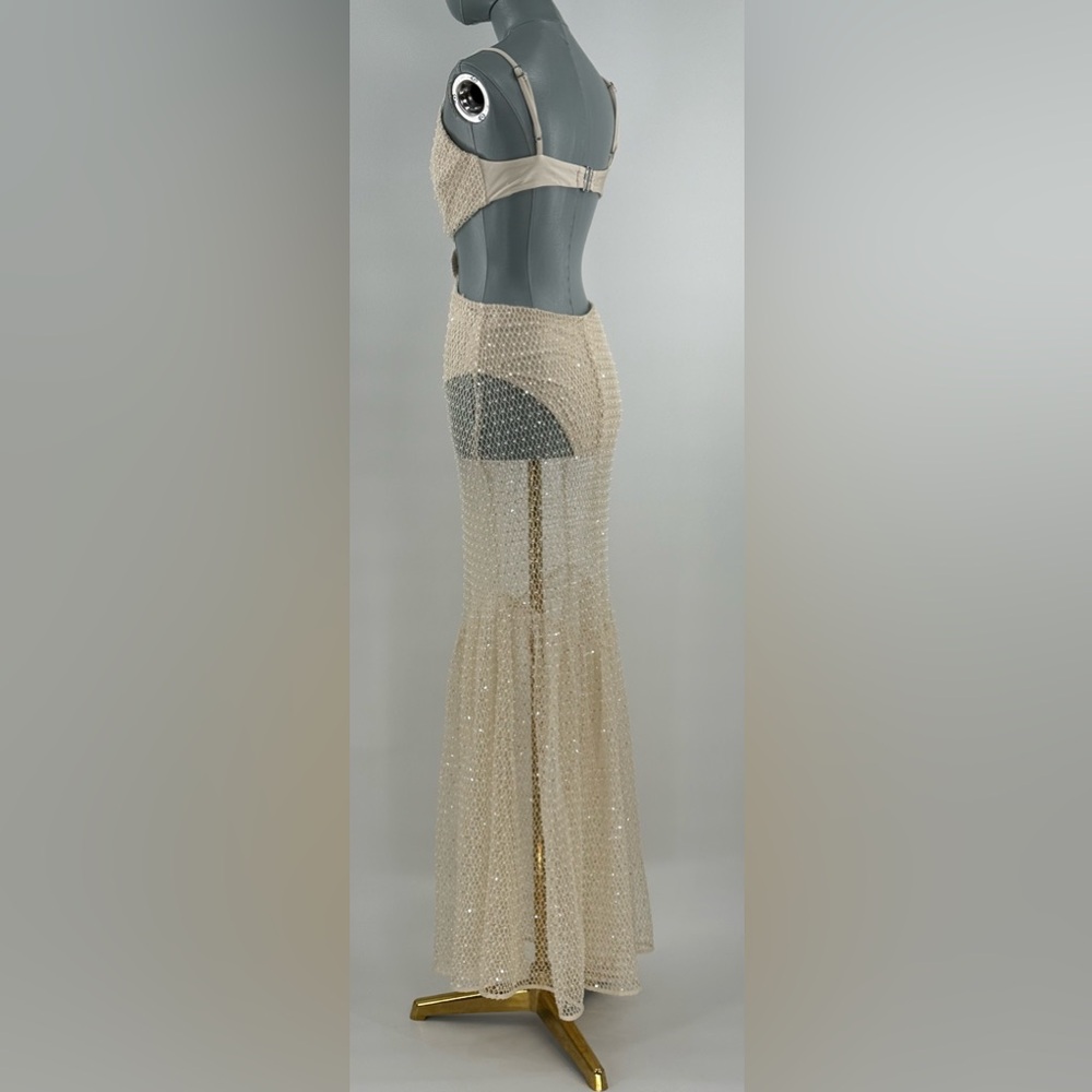 🆕 PATBO 🧿 NWOT Crochet Bloom Cut Out Beach Dress, Off White - Sz US 8 BR 40 - Picture 11 of 17